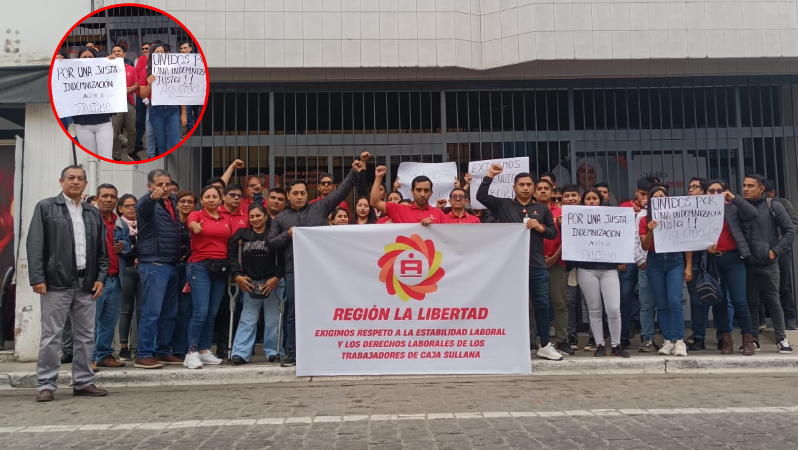 Trujillo: trabajadores de Caja Sullana protestan por cierre de entidad financiera